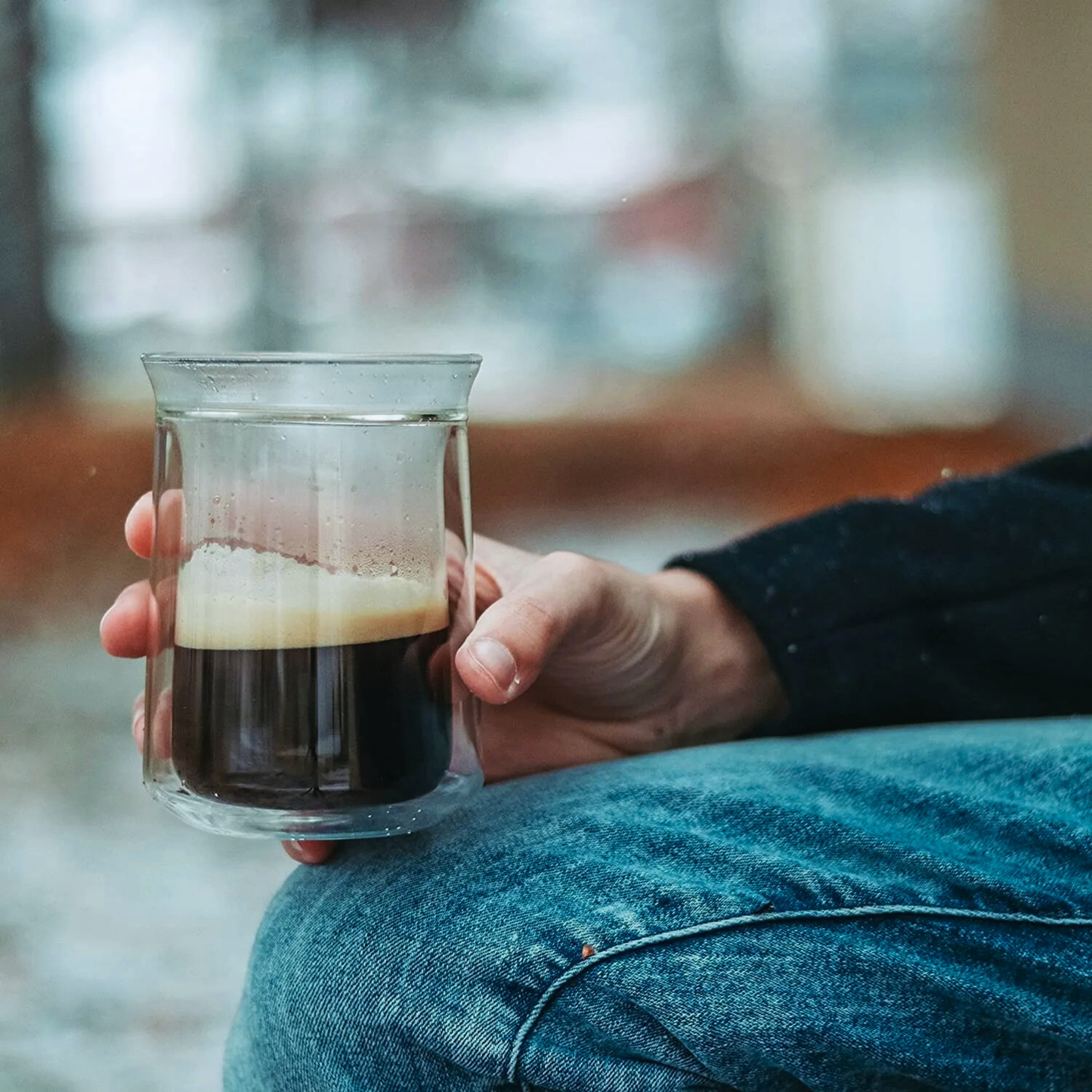 Vasos Doble Pared de Vidrio para Café, Cold Brew, Iced Tea. Set de 2 Vasos Doble Fondo, 350 ml. Elegantes, Bonitos, Aesthetic