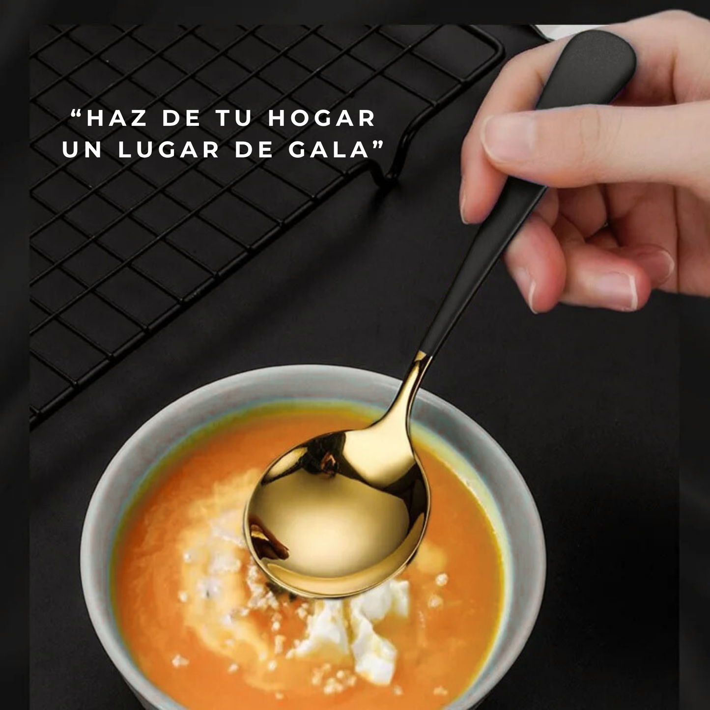 Cucharas de Acero Inoxidable 304 para Café, Postre, Sopa. Cucharas de Lujo. Diseño Elegante. Set de 4 Pzas. Gruesas y Pesadas