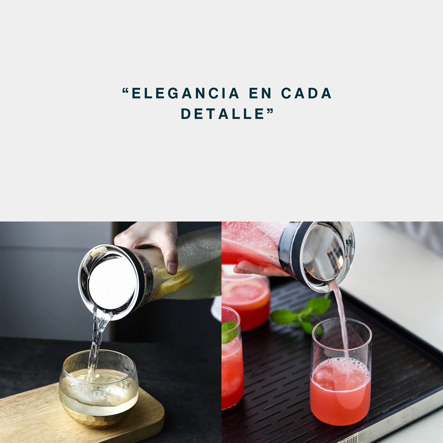 Jarra de Vidrio Borosilicato 1,200 ml para Agua, Infusiones, Limonada, Jugo, Té Helado. Jarra de Agua con Tapa para Bebidas Frías y Calientes. Elegante, Moderna, Minimalista, Aesthetic