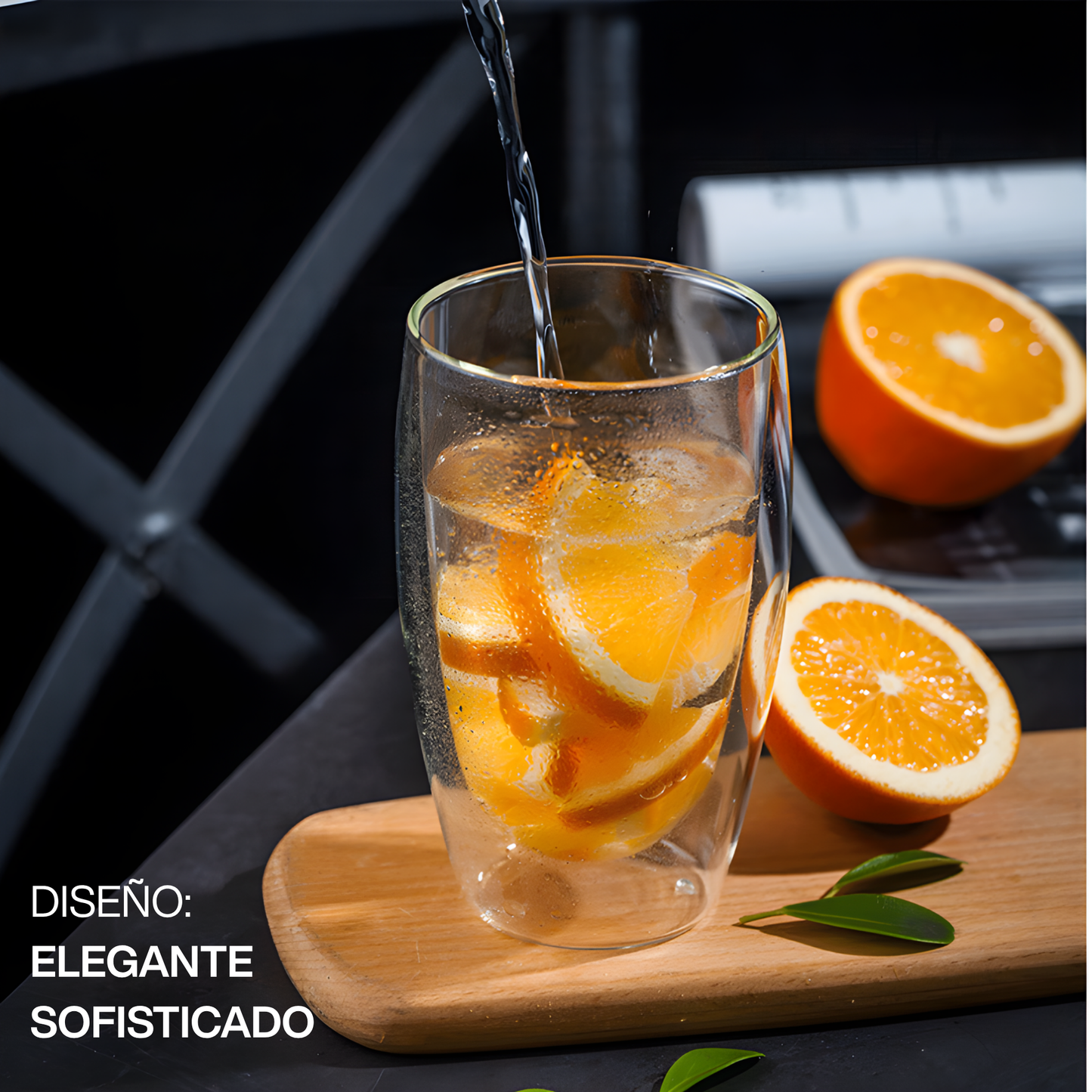 Vasos Doble Pared de Vidrio con Tapa de Bambú y Popote para Café, Capuchino, Té. Térmicos, Resistentes (2 X 350 ml)