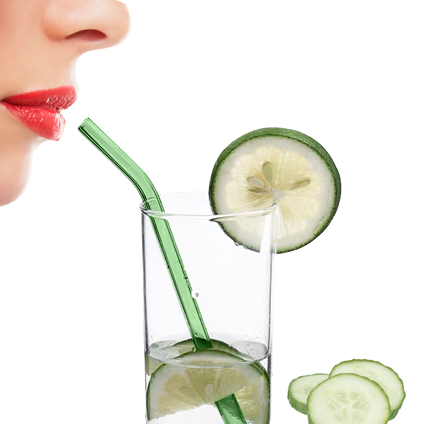 Popotes de Vidrio de Colores. Set de 6 Popotes Reutilizables con Cepillo de Limpieza.. Ecológicos, Coloridos, Elegantes y Aesthetic (Coloridos)