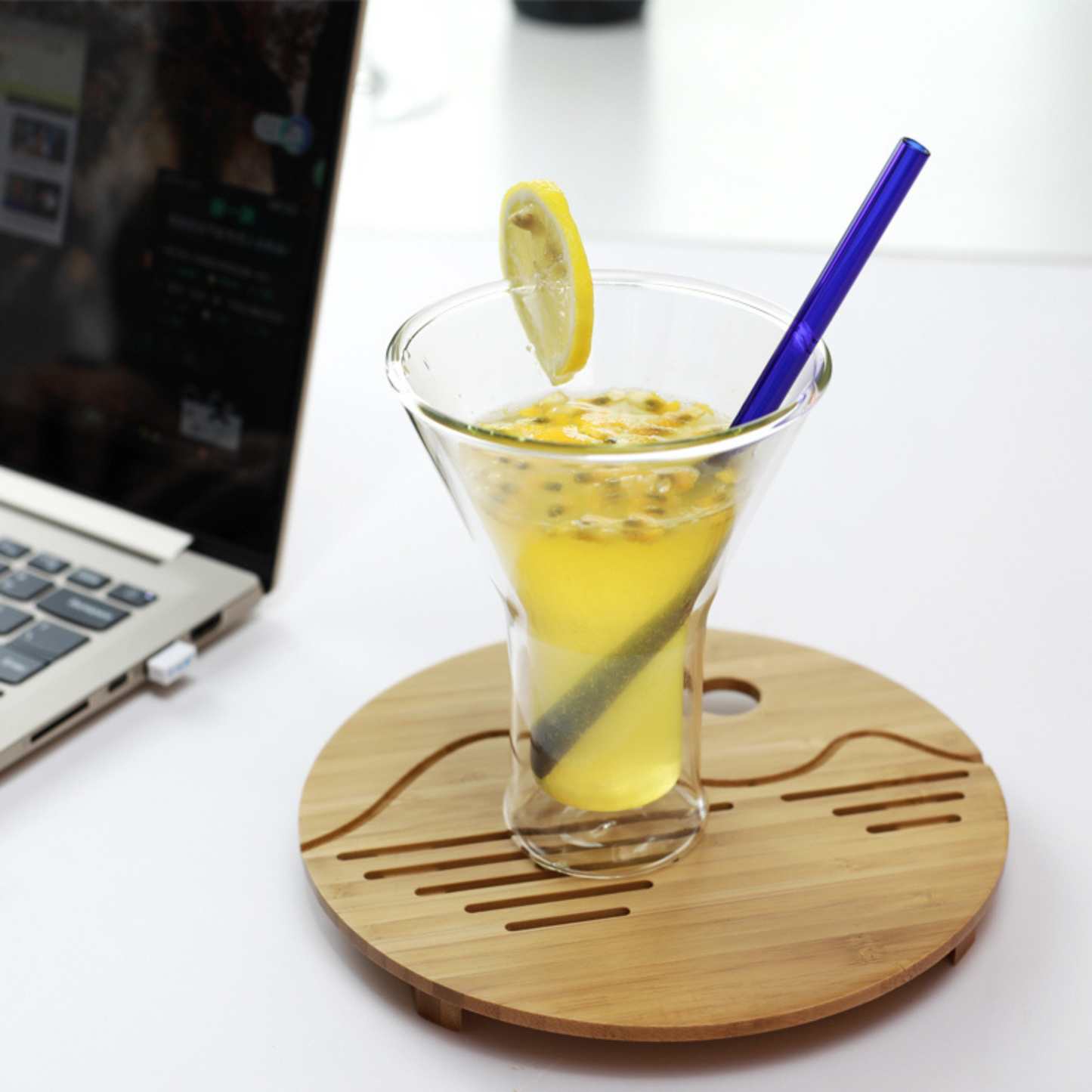 Popotes de Vidrio de Colores. Set de 6 Popotes Reutilizables con Cepillo de Limpieza.. Ecológicos, Coloridos, Elegantes y Aesthetic (Coloridos)