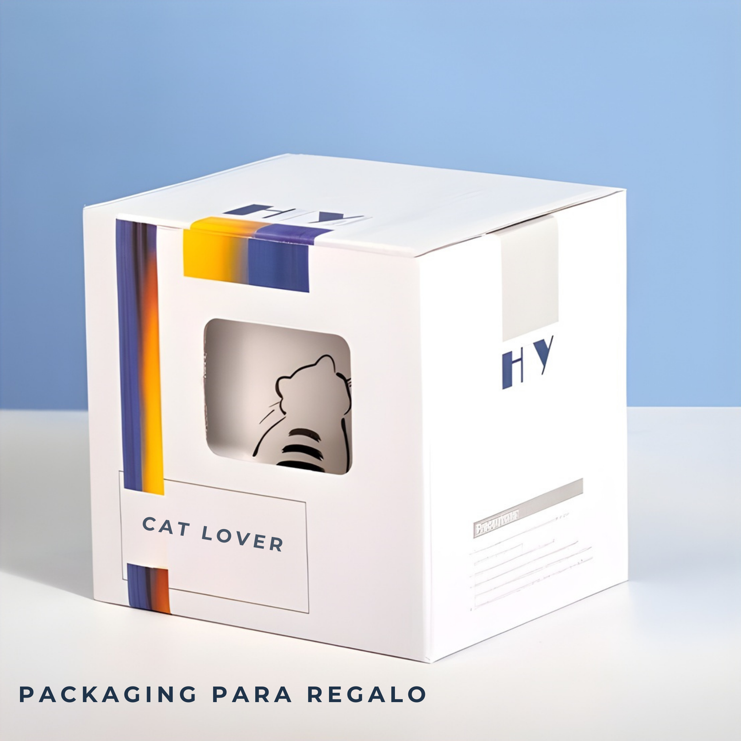 Taza de Gato con Cola en 3D. Diseño de Gatito Sentado. Taza para Amante de los Gatos. Taza para Café de 350 ml.