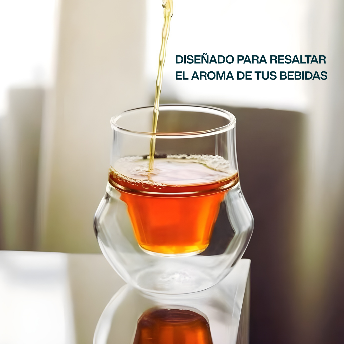 Vasos para Espresso, 120 ml. Hecho a mano. 2 Vasos de Doble Pared de Vidrio para Degustar Expresso, Whisky, Ron. Elegantes y Modernos