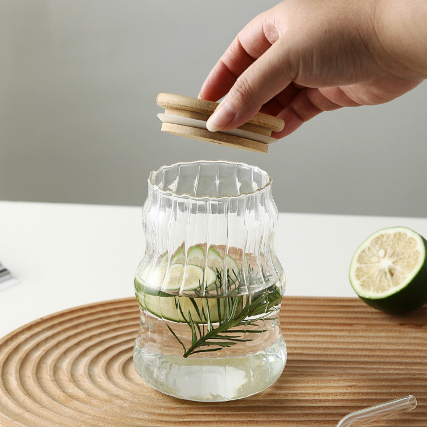 Vasos de Vidrio 530 ml.  2 Pzas. Set de Vasos Para Cócteles, Batidos, Agua, Café frio, Té helado. Aesthetic, Elegantes, Modernos.