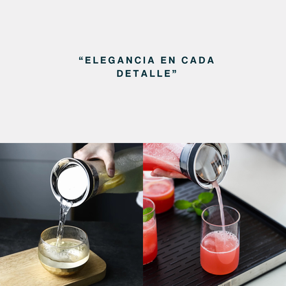 Jarra de Vidrio Borosilicato 1,200 ml para Agua, Infusiones, Limonada, Jugo, Té Helado. Jarra de Agua con Tapa para Bebidas Frías y Calientes. Elegante, Moderna, Minimalista, Aesthetic