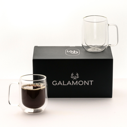 Tazas Transparentes para Café Espresso, Capuchino, Té. Tazas Doble Fondo. Juego de 2 Tazas Doble Pared de  Vidrio 300 ml. Tazas de Café Bonitas